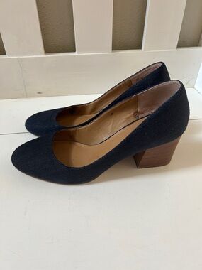 Franco Sarto Optimum Blue Denim Block Heels